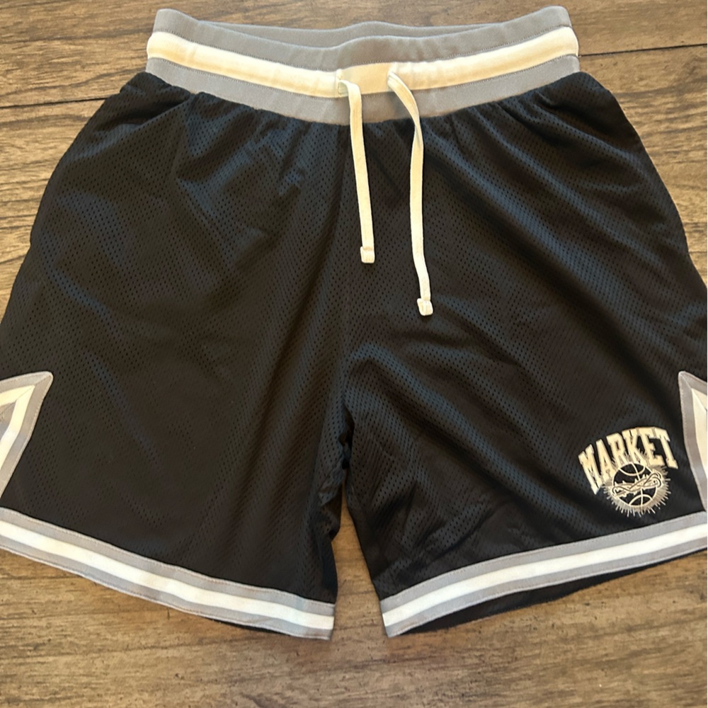 Market Studios Basketball Black and White Mesh Shorts